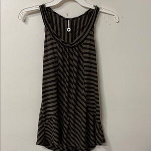 Robin K Black and Brown Striped Tank Top